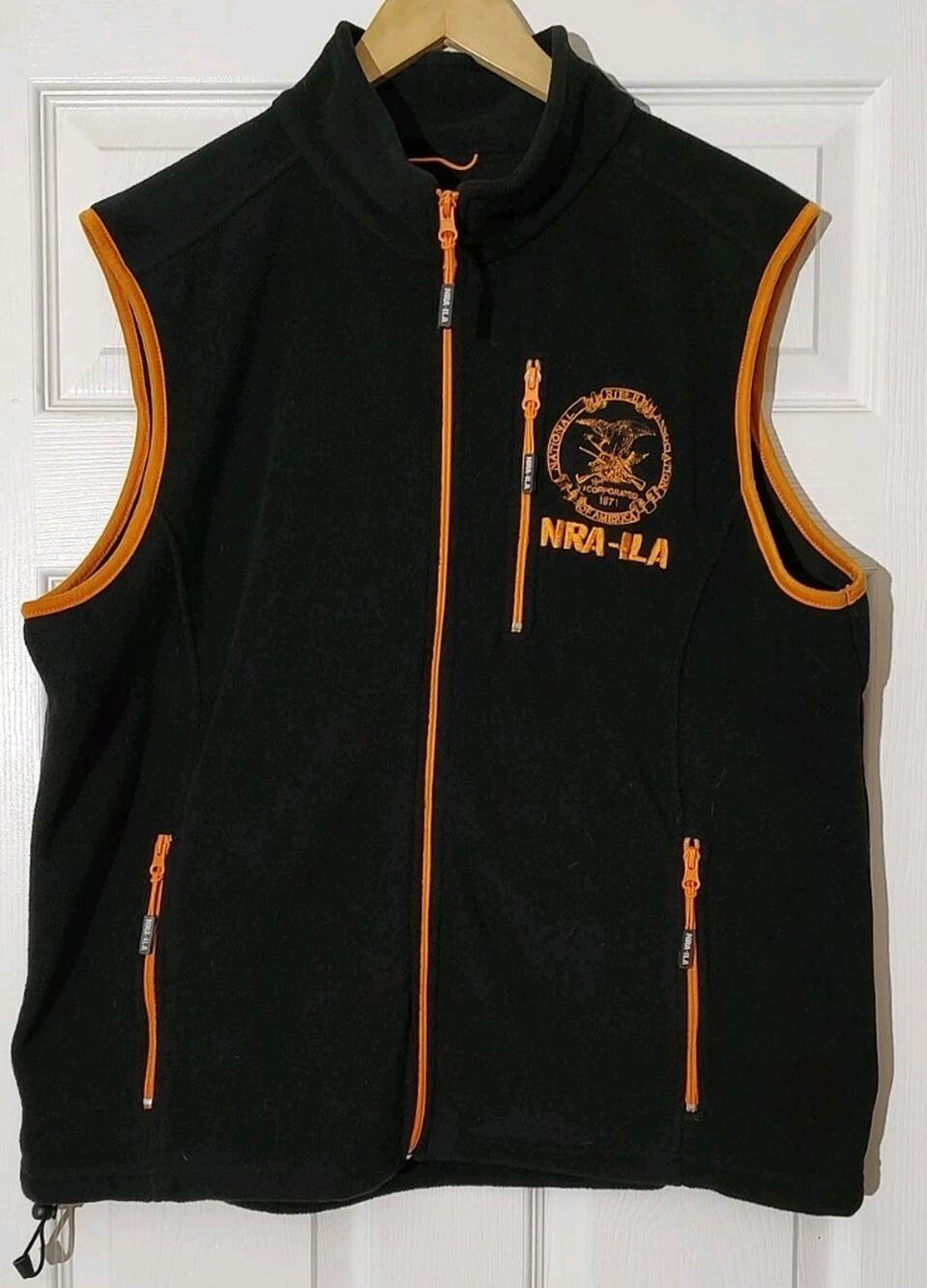 NRA ILA Men's Fleece Full Zip Vest Black • XL
